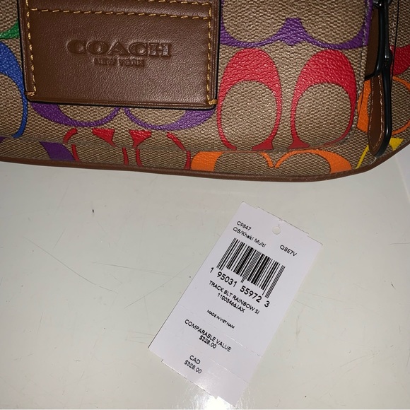 Coach Pride Track Belt Bag In Rainbow Signature Canvas! Like new ! - Picture 8 of 12